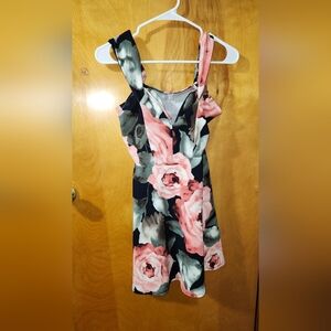 Charlotte Russe Floral Mini Dress - Pink and Black
